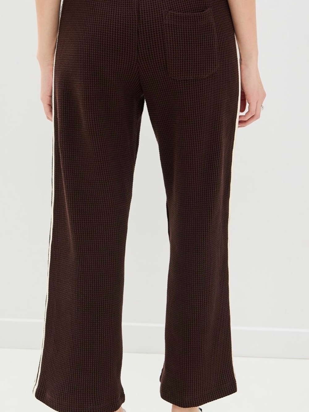 DONNI. The Thermal Crop Stripe Pants in Espresso size XS - Picture 3 of 9